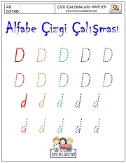 d harfi çizgi çalışması